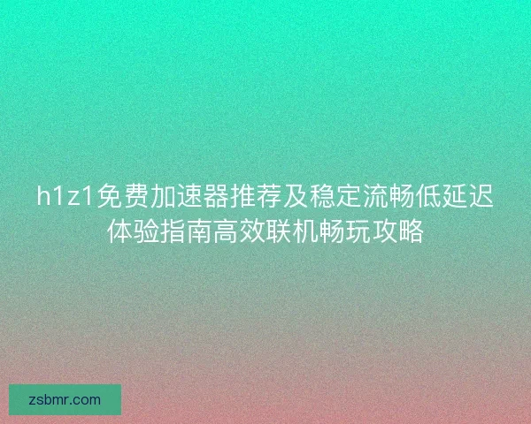 h1z1免费加速器推荐及稳定流畅低延迟体验指南高效联机畅玩攻略